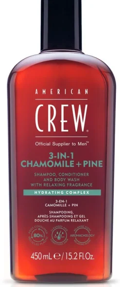 Outlet American Crew 3in1 Chamomile & Pine Shampoo, Conditioner & Body Wash