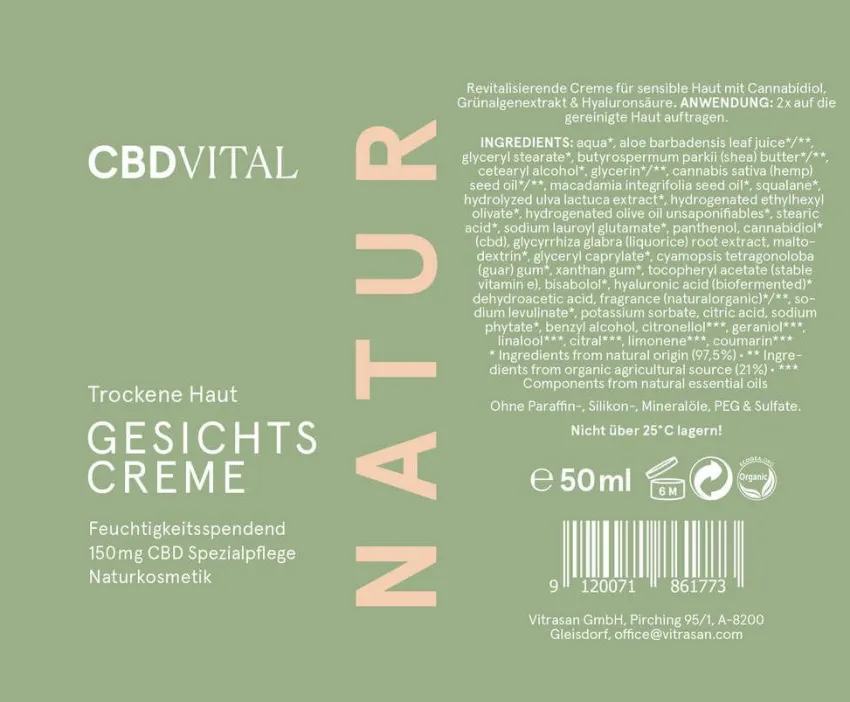 Outlet CBD VITAL Trockene Haut Gesichtscreme