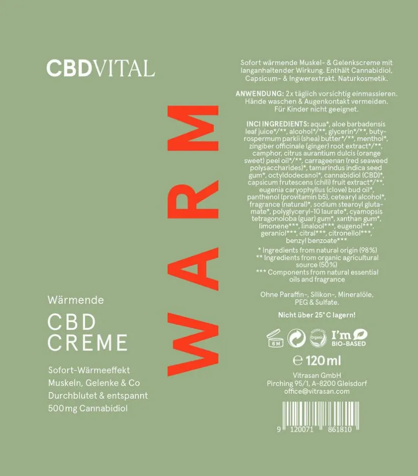 Online CBD VITAL Wärmende CBD Creme