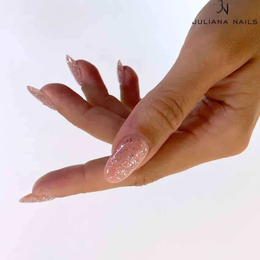 New Juliana Nails Gel Lack Effect Finish Silver Flakes
