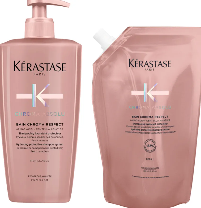 Hot Kérastase Chroma Absolu Bain Chroma Respect Refill Bundle