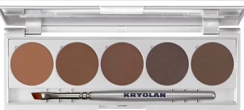 New Kryolan Professional Make-Up Kryolan Eyebrow Powder Palette 5 Farben magnetisch Brows 2