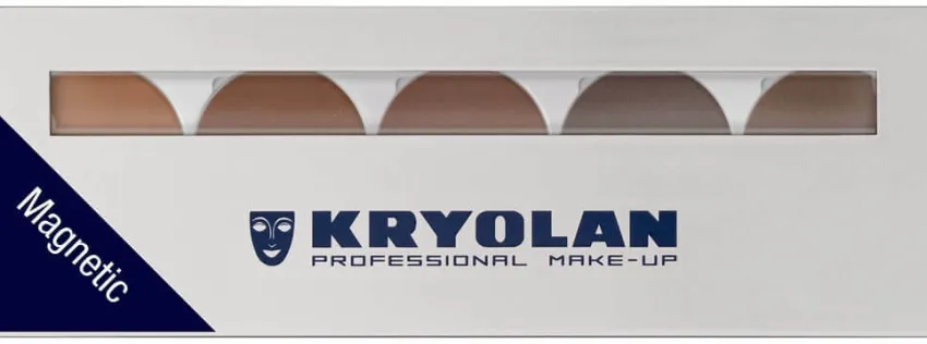New Kryolan Professional Make-Up Kryolan Eyebrow Powder Palette 5 Farben magnetisch Brows 2