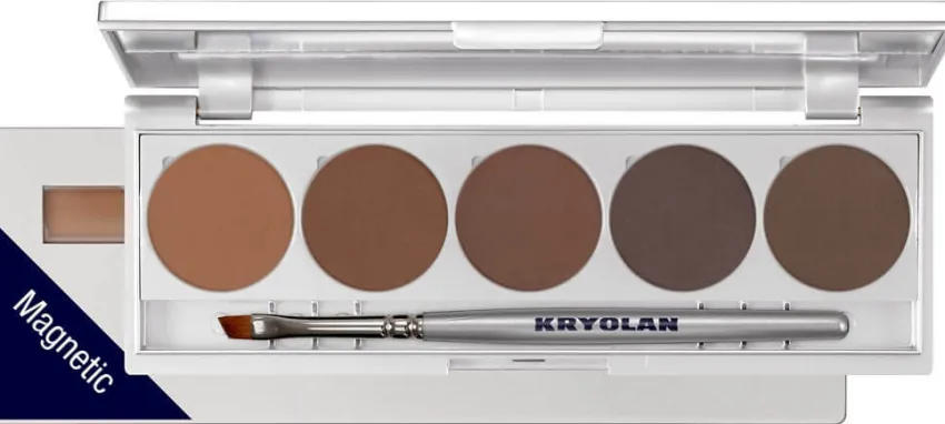 New Kryolan Professional Make-Up Kryolan Eyebrow Powder Palette 5 Farben magnetisch Brows 2