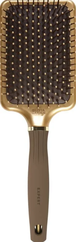Best Olivia Garden Expert Care Rectangular mit Nylonborsten Gold & Braun