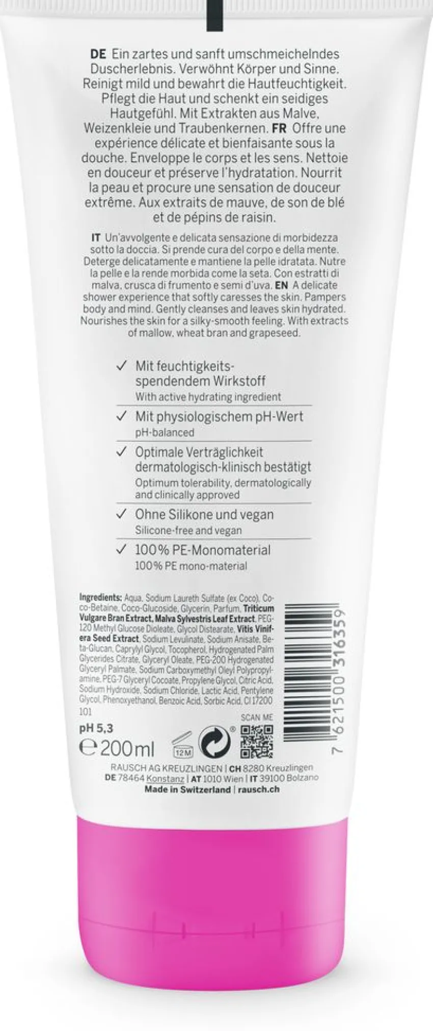 Hot Rausch Feuchtigkeit Shower Gel mit Malve
