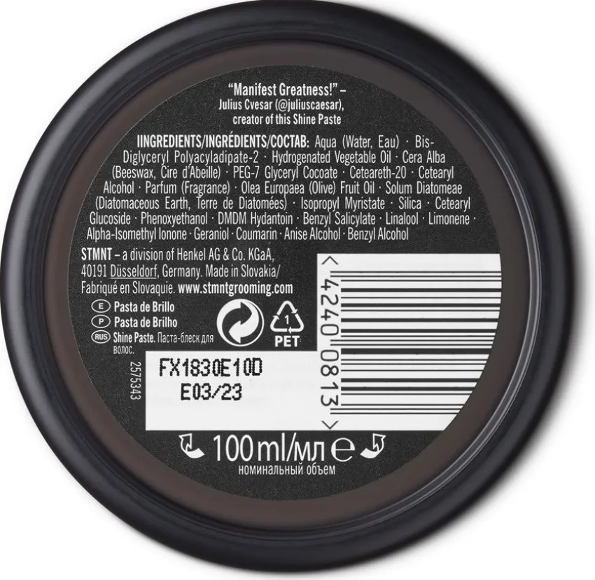 New STMNT Grooming Goods Shine Paste
